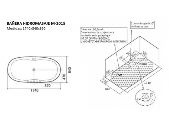 BAÑERA HIDROMASAJE M-2015 2